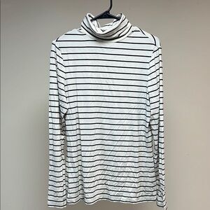 Striped Cream and Black Long Tall Sally Turtleneck